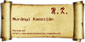 Murányi Kasszián névjegykártya